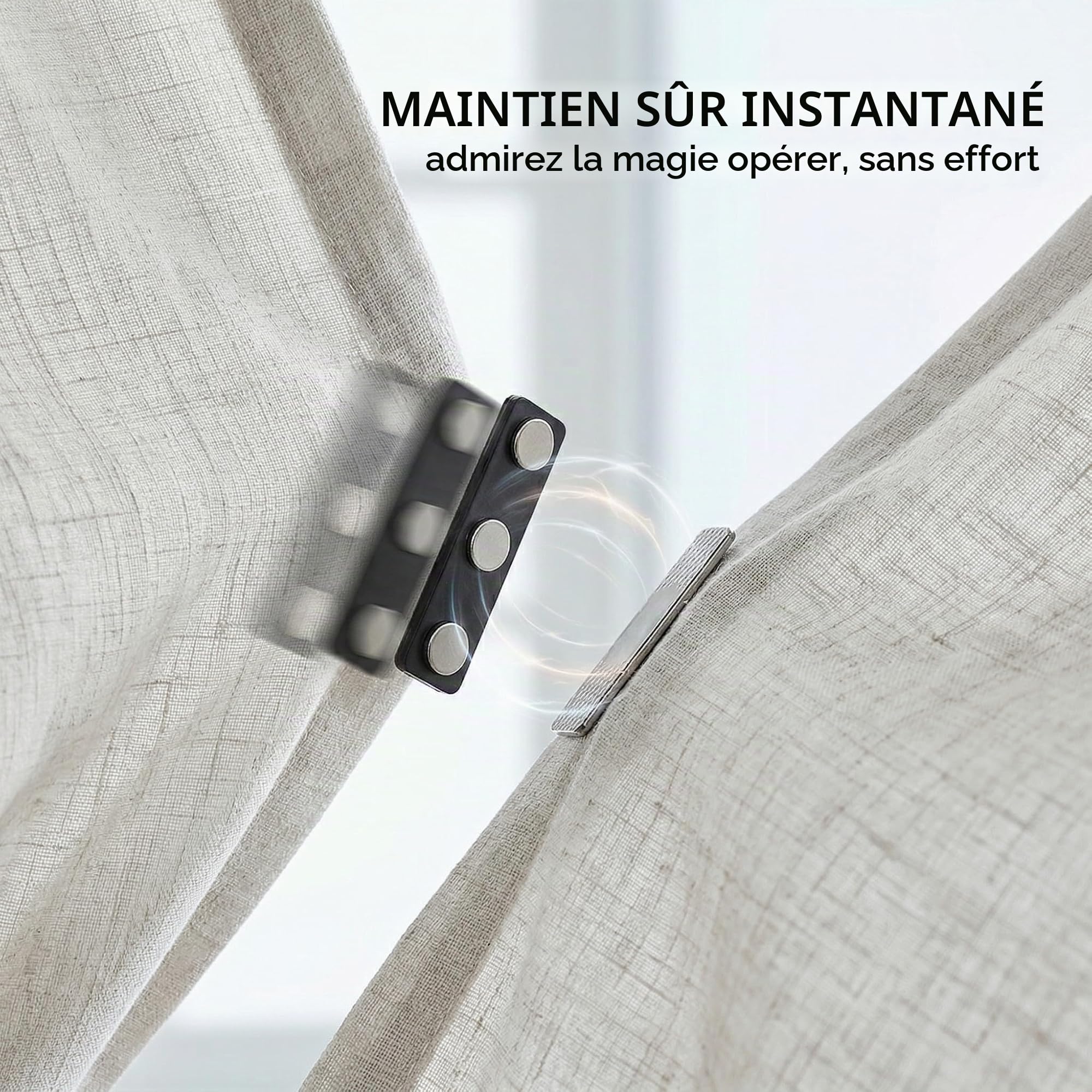 8 Pièces Moustiquaires De Fenêtres Clips Magnétiques,Aimant Rideau Pour Moustiquaire Fenetre Clips, Fenêtre Aimant Puissant Autocollant Clip De Fixation D'Écran(Noir)