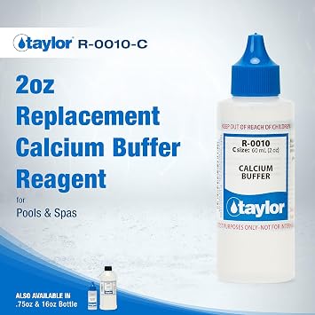 Taylor Technologies R-0010-C, Calcium Buffer Reagent, 2 Ounce, For Testing Calcium Hardness in Pool and Spas, Dropper Refill for Water Test Kits, Replace Annually | Made in the USA