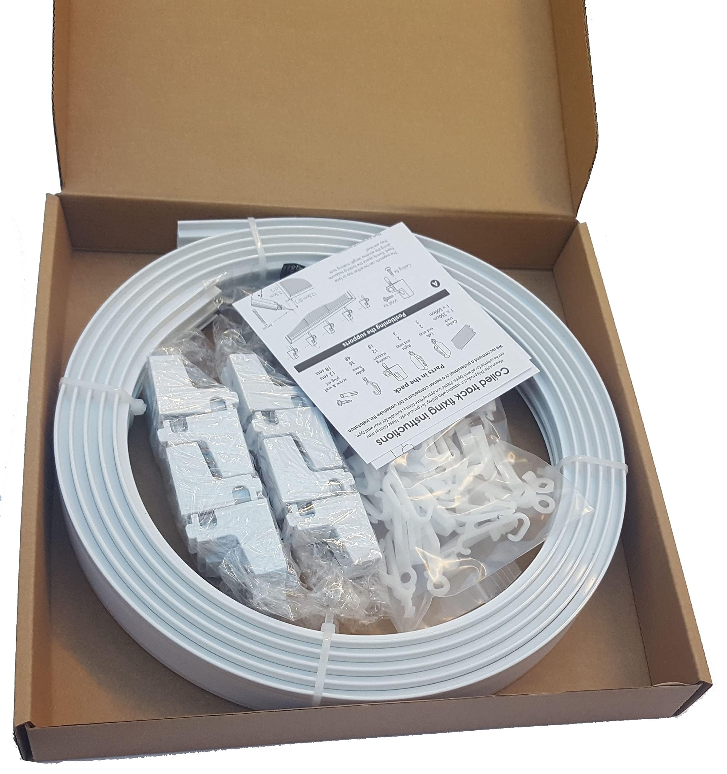 Speedy 4.5m BENDABLE CURTAIN TRACK FOR STRAIGHT & BAY WINDOW RAIL Top or Face Fix all Fixings (177")