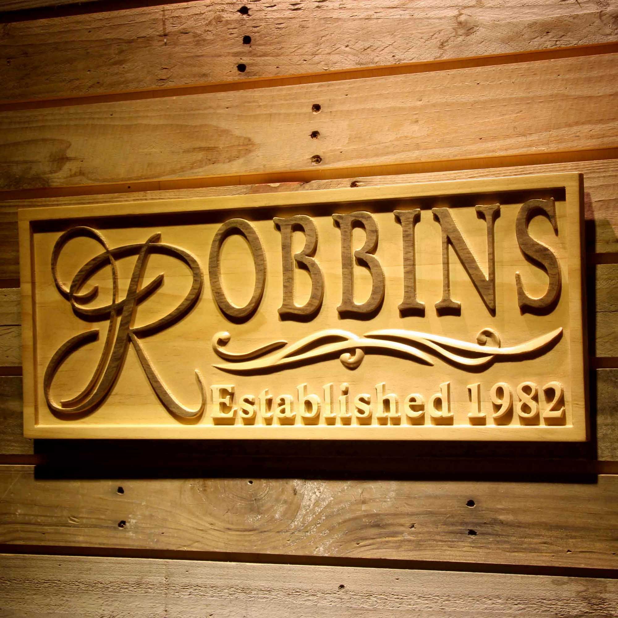 Wpa0332 Personalized Wedding Gift Last Name Established Sign Family Name  Signs Custom Wood Sign Carved Wooden Sign 3D 5 Year Couple Last Name Sign :  Amazon.com.au: Home