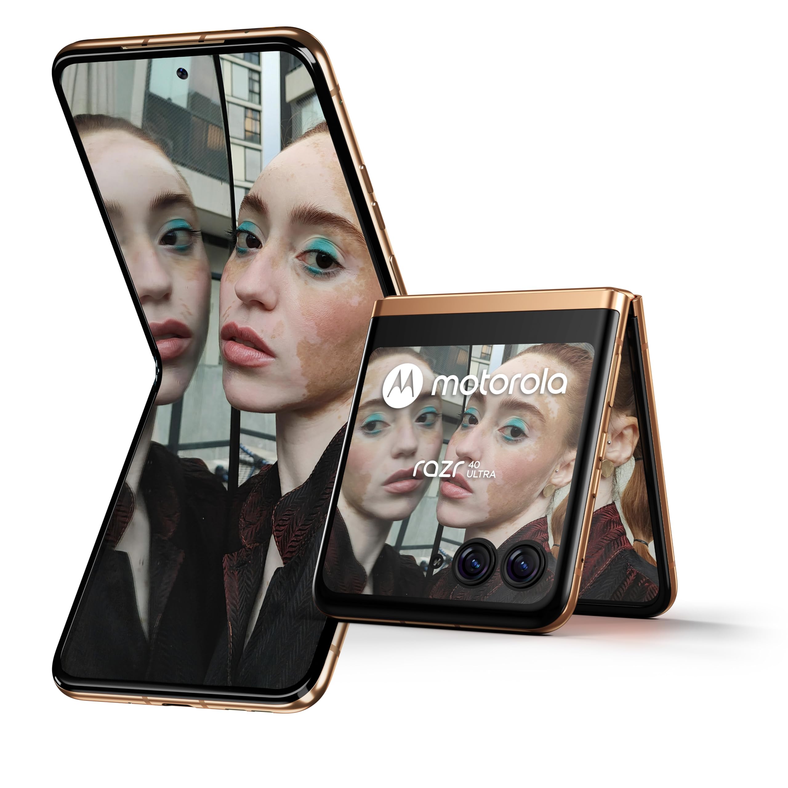 motorolaRazr 40 Ultra XT2321-1 Dual-Sim 256GB ROM + 12GB RAM 2023 5G SmartPhone UAE Version + Gift Motobuds 250 Ear buds (Peach Fuzz)