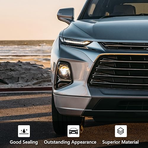 Miniatura 6 de Huray Luces LED de circulación para Chevy Blazer 2019 2020 2021 2022 DRL superior derecha, carcasa negra, reemplazo de lente transparente para
