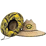 FOCO unisex adult Ncaa College Team Logo Floral Sun Straw Hat, Team Logo, One Size US