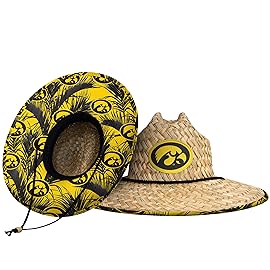 FOCO unisex adult Ncaa College Team Logo Floral Sun Straw Hat, Team Logo, One Size US