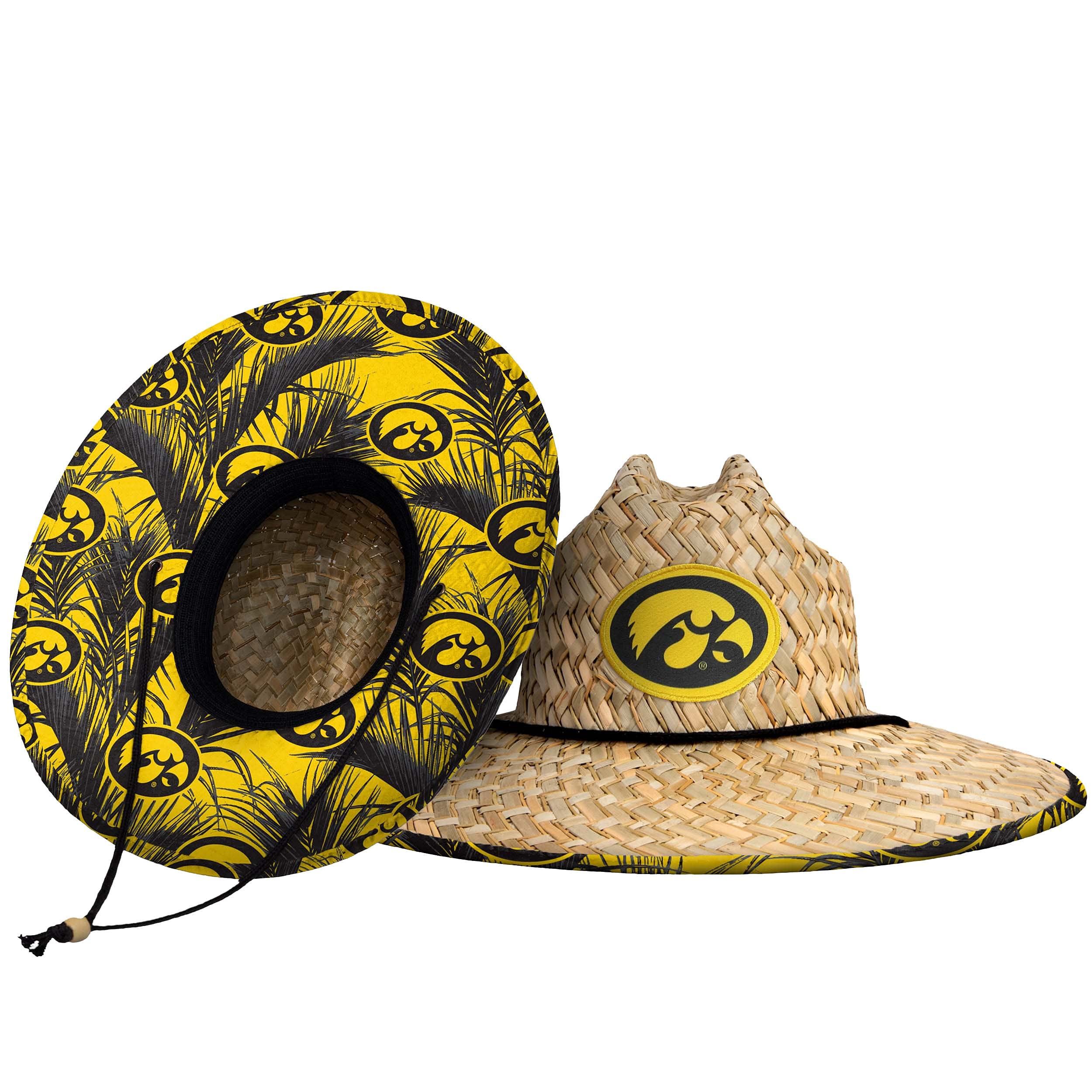 FOCO Men's NCAA College Team Logo Floral Straw Sun Hat