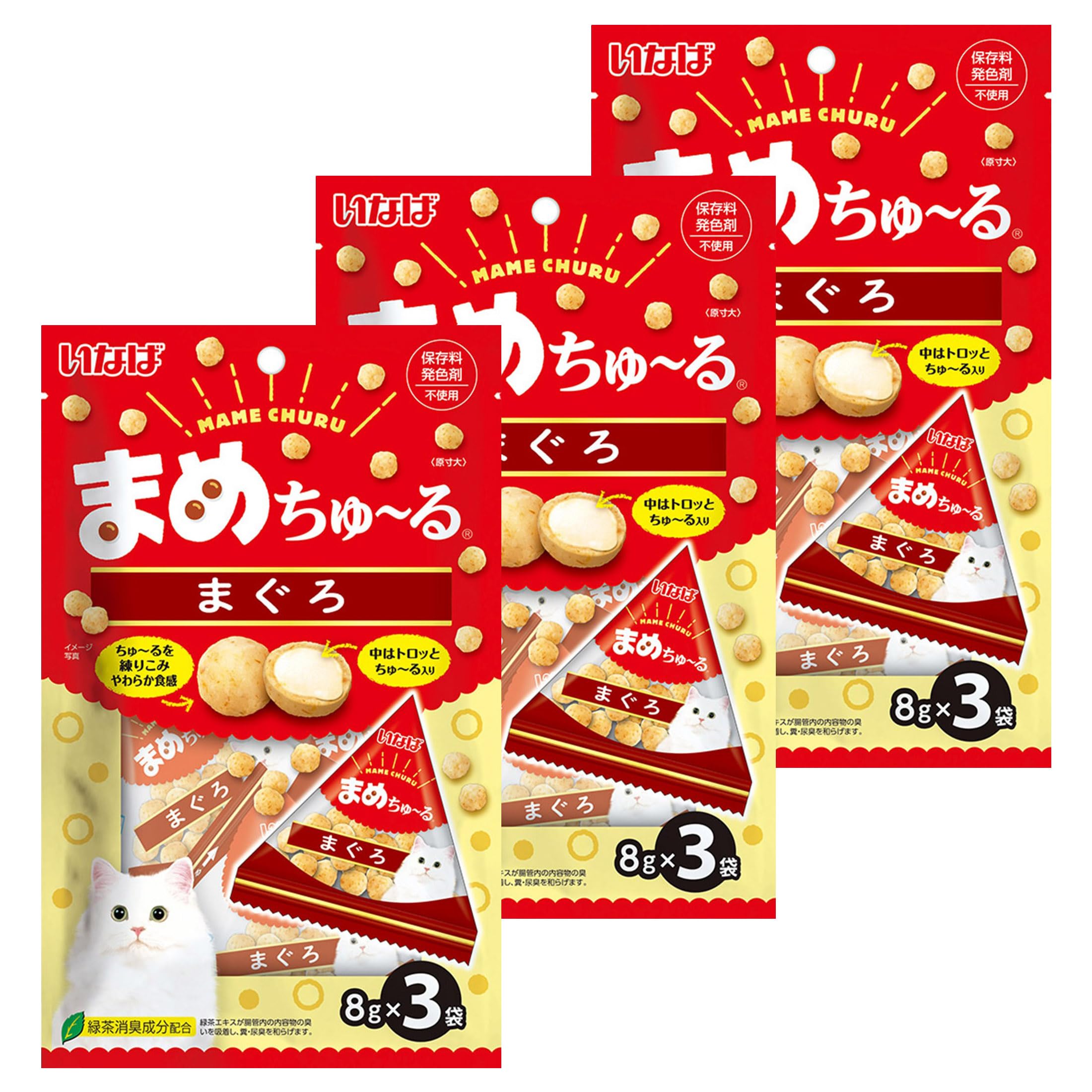 いなば まめちゅ〜る まぐろ かつお節味 8g×3袋入 48個セット 猫用 Amazon.co.jp: いなば まめちゅ～る まぐろ 8g×3袋 3個セット : ペット用品
