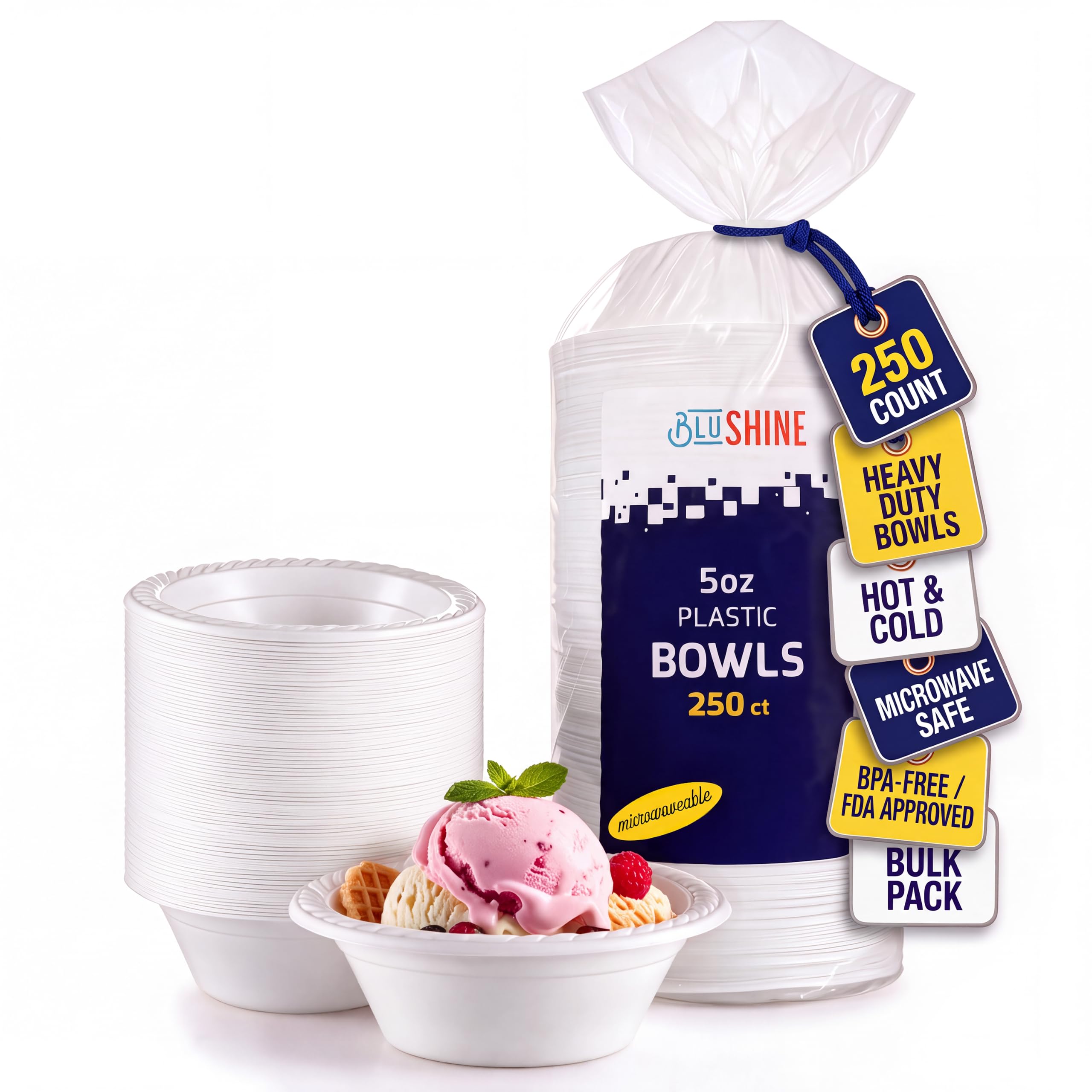 Disposable Plastic Bowls & Plates - Bulk Pack -10