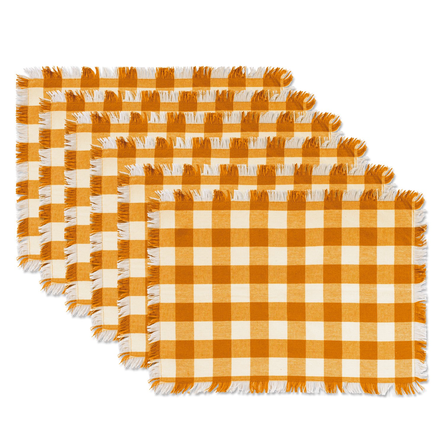 DII Check Tabletop, Cotton, Pumpkin Spice, Placemat Set, 13x19