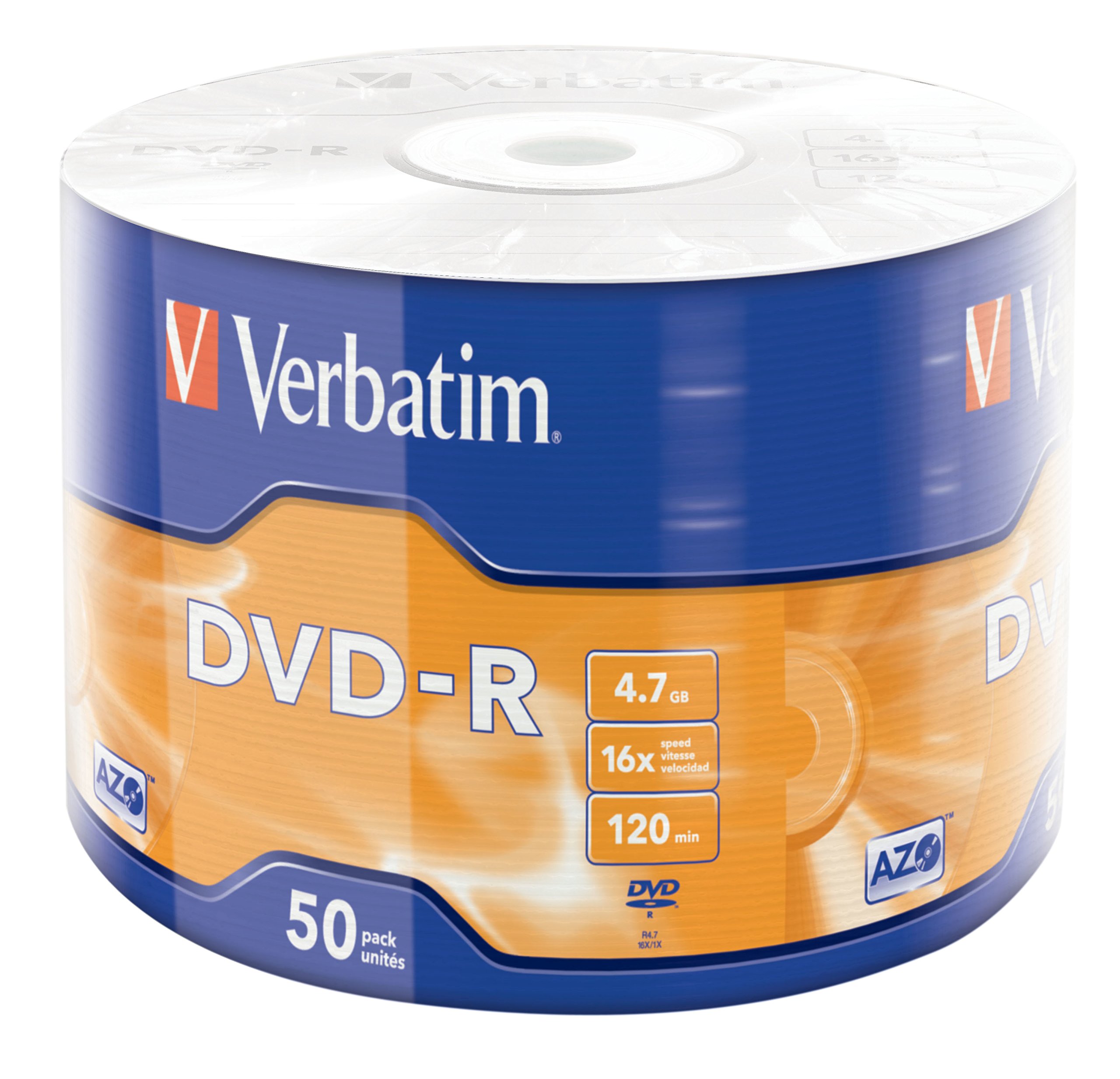 Verbatim DVD-R 43825 4,7 Go 16x 50er Wrap Spindle Argent