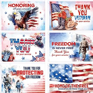 Fancy Land Patriotic Thank You Cards Veterans Day Card with Envelopes for 4th of July Appreciation Supplies Independence Day Memorial Day Favors 24Pcs
