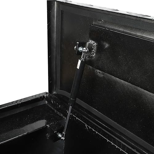 Miniatura 7 de Caja de herramientas de aluminio resistente de 60 pulgadas, caja plana para caja de herramientas de camioneta al aire libre, caja de almacenamiento