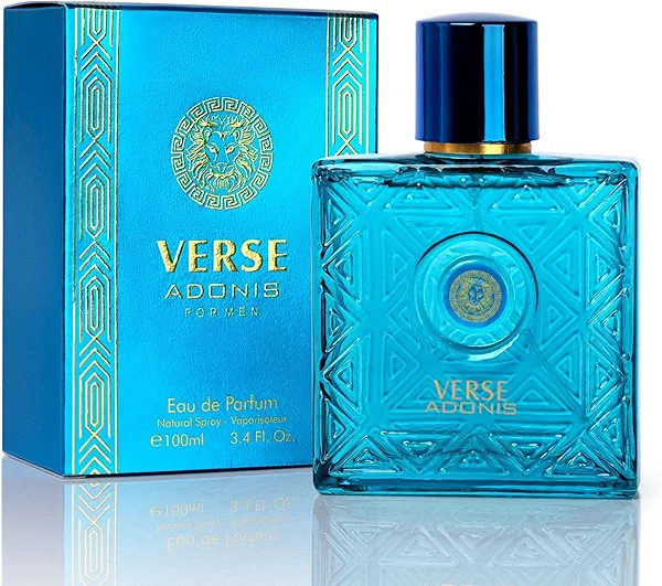 NovoGlow Verse Adonis Eau De Parfum for Men 3.4 Fl. Oz. 100ml Men's Perfume Refreshing Combination of Woody Floral & Fruity Scents - Masculine Scent Lasts All Day A Gift for Any Occasion