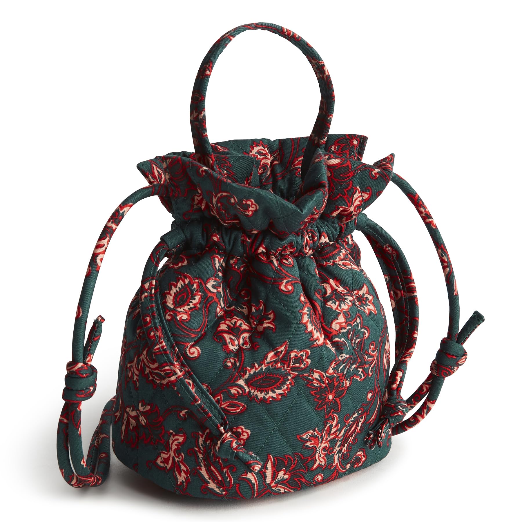 Vera Bradley Women's Premium Cotton Tilden Drawstring Crossbody Purse, Victorian Vines, One Size