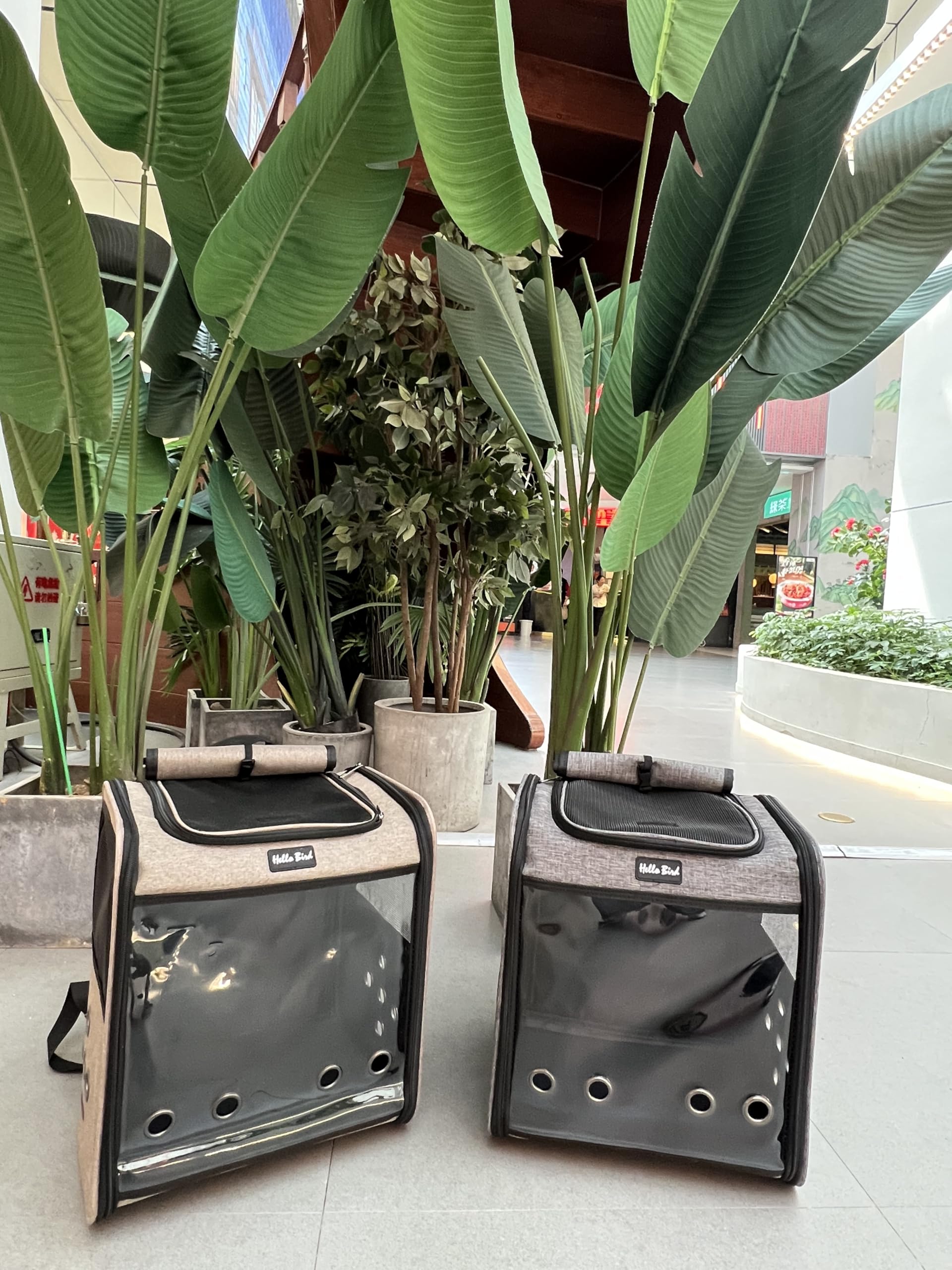 SOLAPOLLO Mochila transpirable para transporte de mascotas, mochila ligera y portátil para exteriores, impermeable, con amplia visión y sombra para el paseo, gris