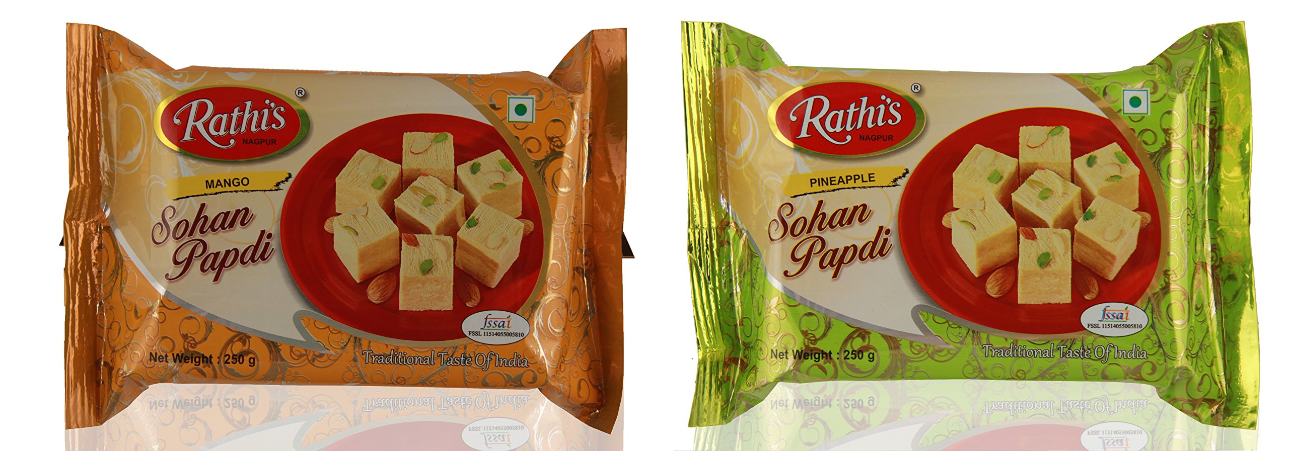 Rathi's Soan Papdi, 500g (Pack of 2) – Mango & Pineapple Flavour, 250g Each