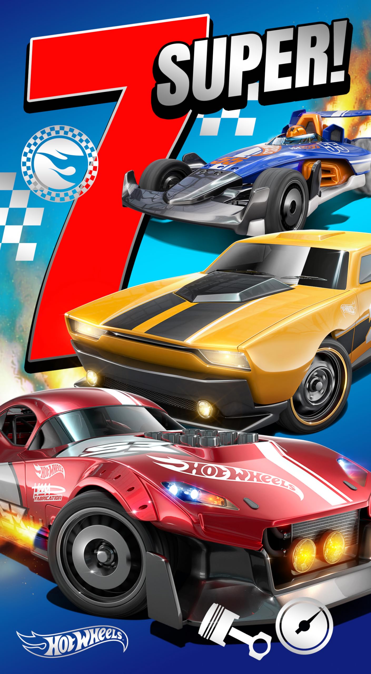 Danilo Promotions Ltd Hot Wheels Birthday Card, Age 7, Racing Design