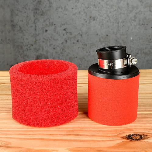 Miniatura 10 de RUTU Filtro de aire de 1.654 pulgadas, filtro de aire de espuma para motocicleta en ángulo doblado de alto rendimiento, adecuado con 4 tiempos, 50
