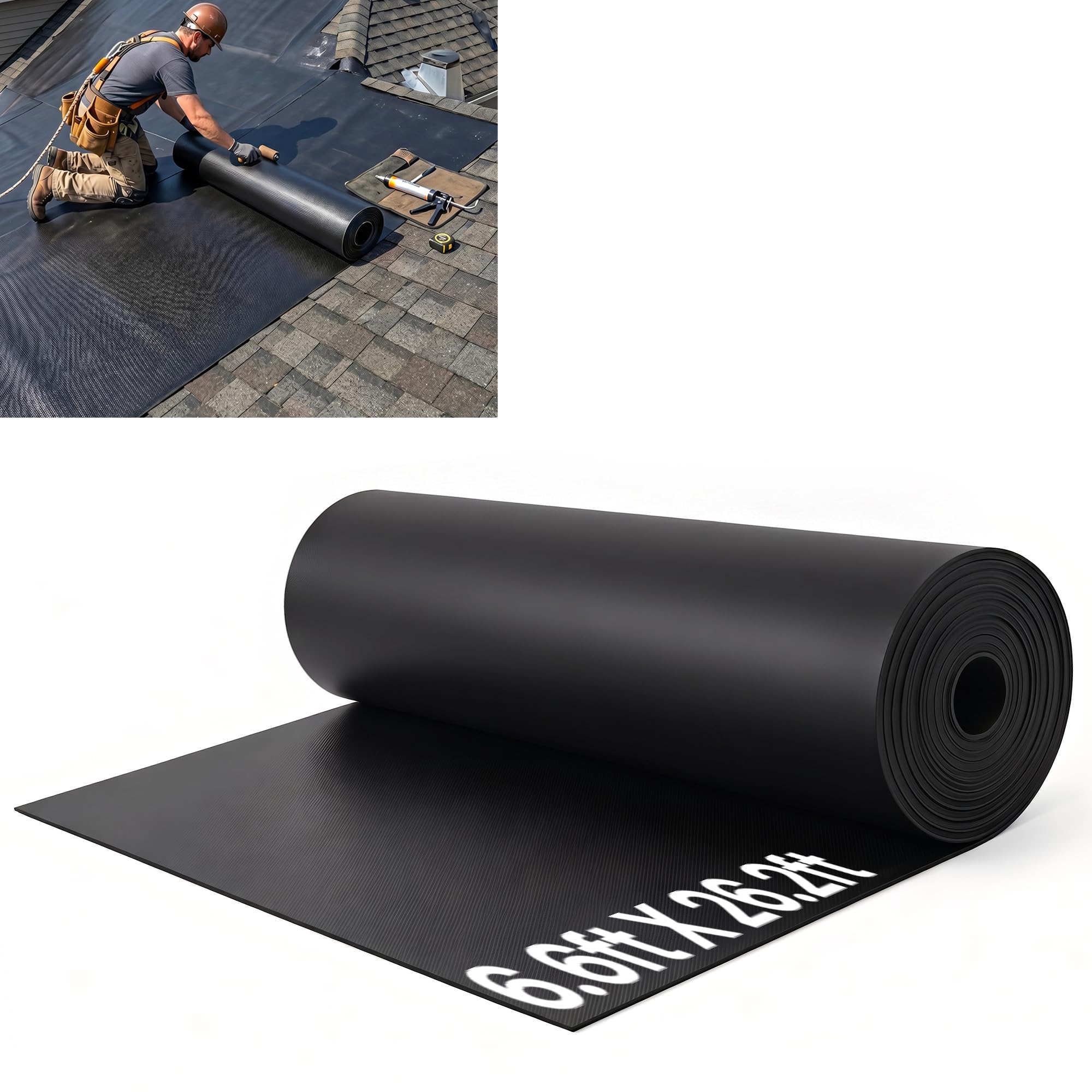 Photo 1 of Chonway 45mil EPDM Rubber Roofing Membrane 6.6ft x 26.2ft