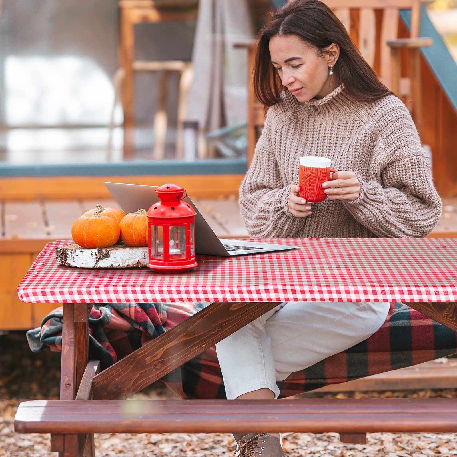 Lot De 3 Nappes Jetables En Plastique à Carreaux Vichy Noir