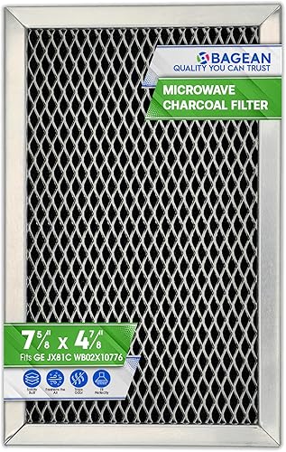 Filtro de repuesto para microondas de 7.68 x 4.85 pulgadas, JX81C WB02X10776 GE Filtro de carbón para microondas, también se adapta al filtro de
