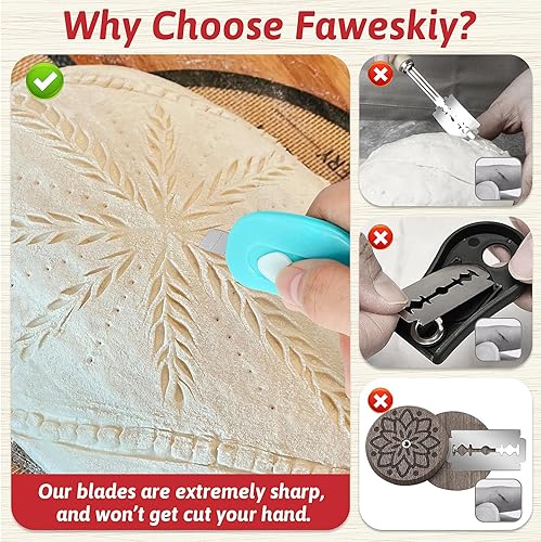 Miniatura 6 de Herramienta de puntuación de masa coja de pan de 3 piezas, herramienta de puntuación coja de masa madre, herramienta de afeitar para cortar masa de