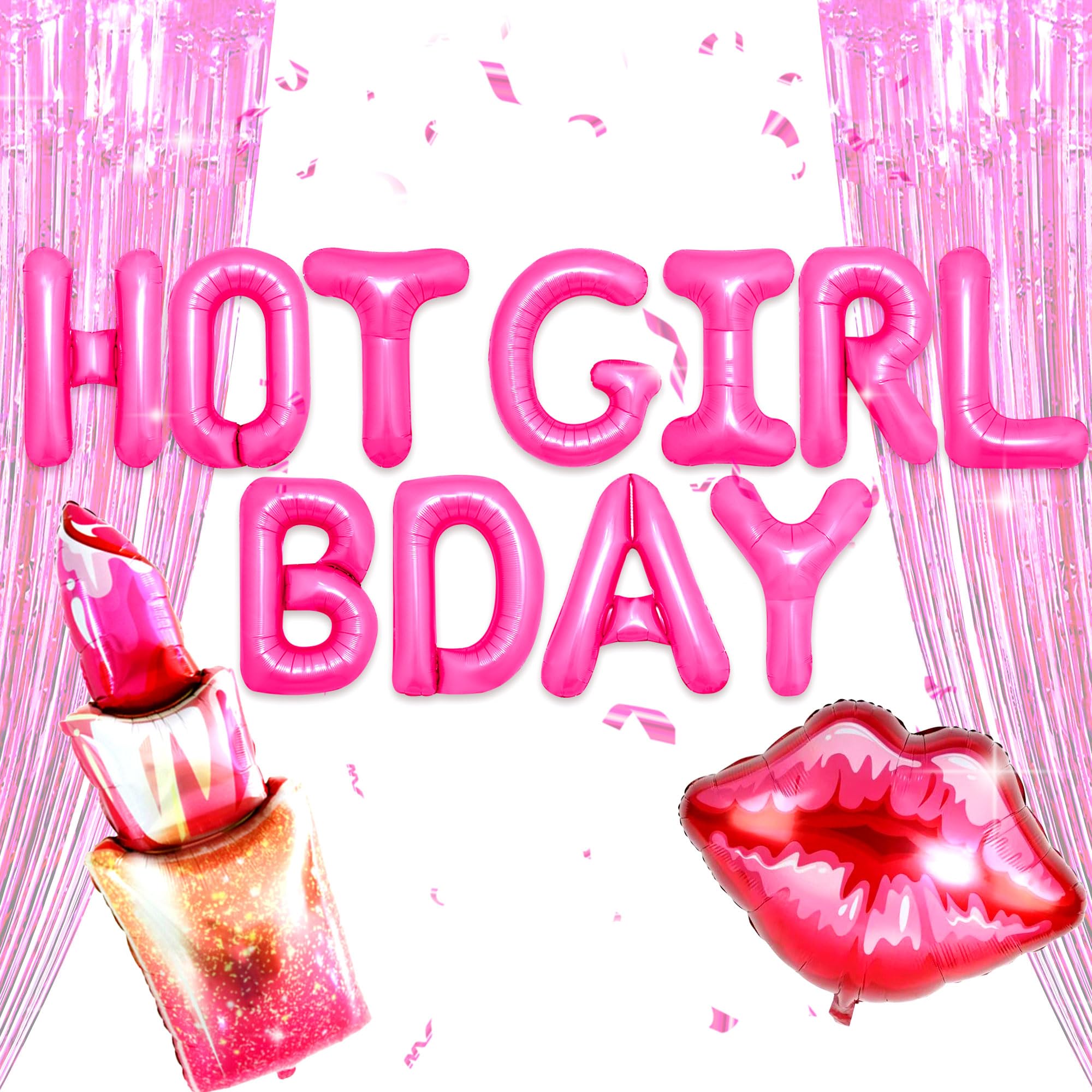 Girls Night Party Decoration Hot Girl BDAY Balloons Hot Girl BDAY Party Decoration Hot Pink Girl birthday Decoration 21 Birthday 30 Birthday 40