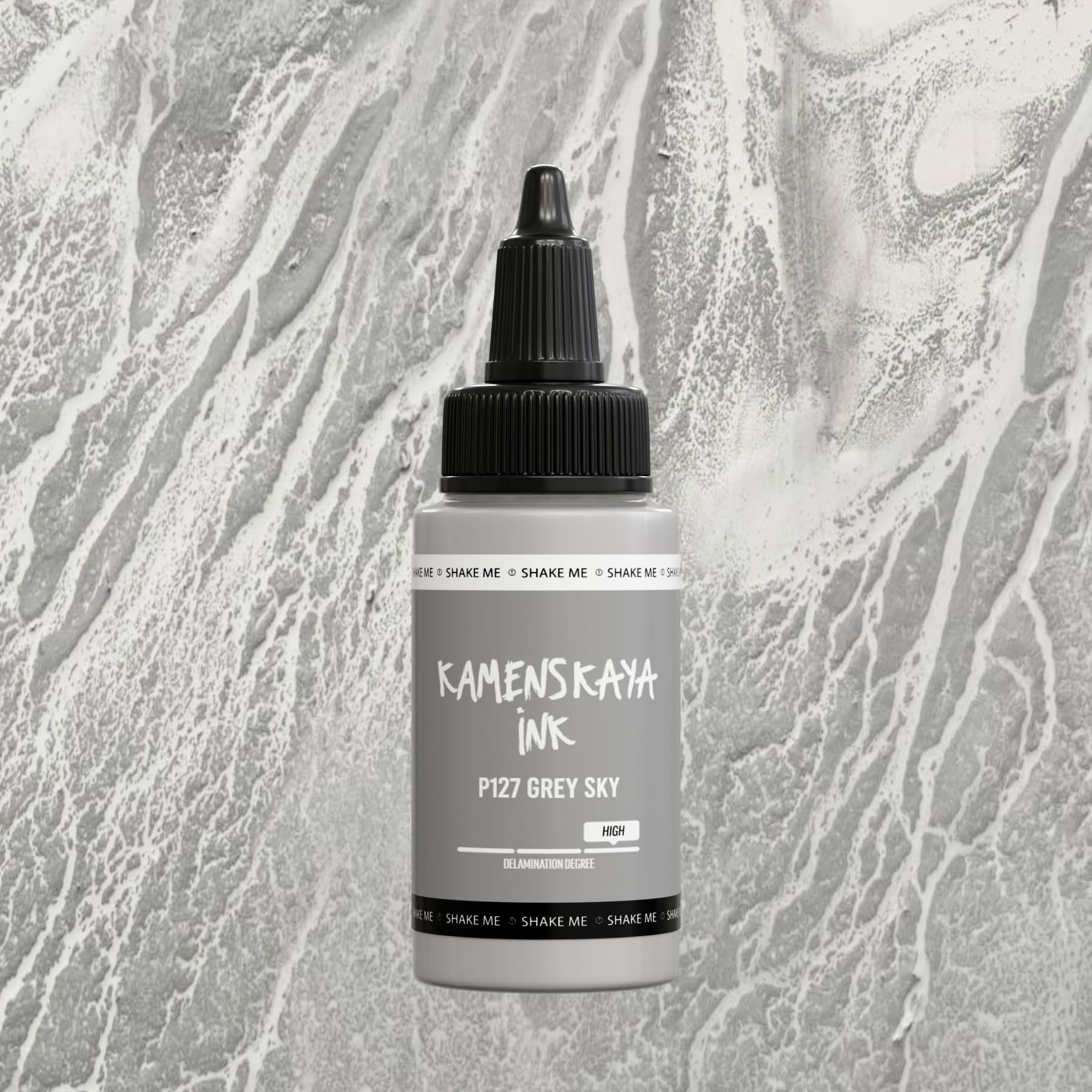 KAMENSKAYA Delaminating Alcohol Inks - Self-Splitting Alcohol Ink P-127 Grey Sky - 1 fl oz (30 ml)