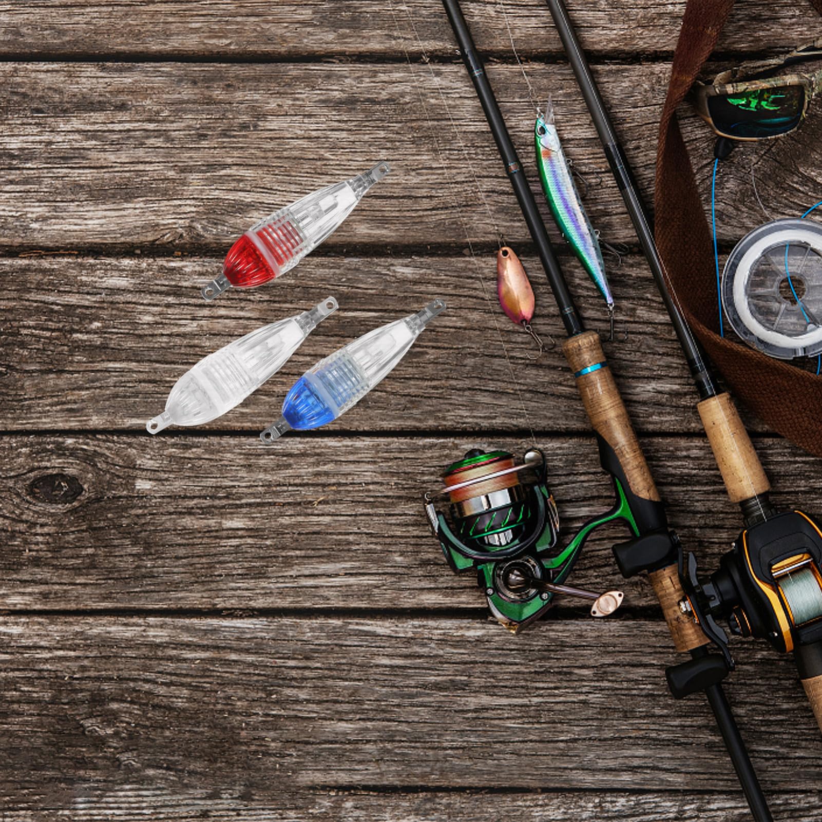TOYANDONA Flash Led para Señuelos De Pesca Acuario Accesorios De Pesca Luz Nocturna Práctica Luz del Buscador De Peces Luz Led Creativa Pc (Resina De Policarbonato)