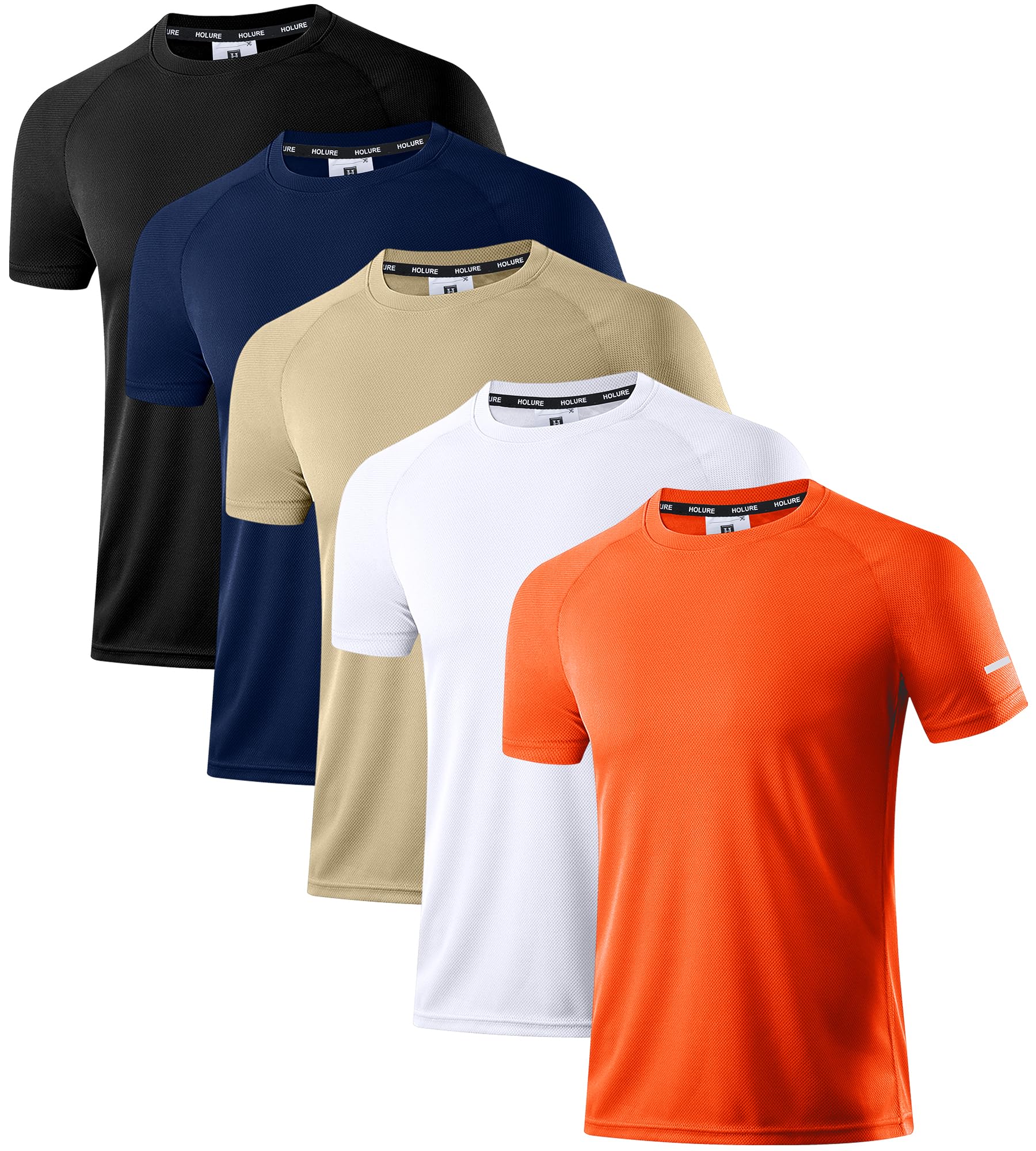 Herren Activewear T-Shirts 1/3/4/5/6er Pack | Slim Fit Sport Shirts | Atmungsaktiv, Schnelltrocknend & Leicht | mit Reflektierenden Details für Fitness, Laufen & Training