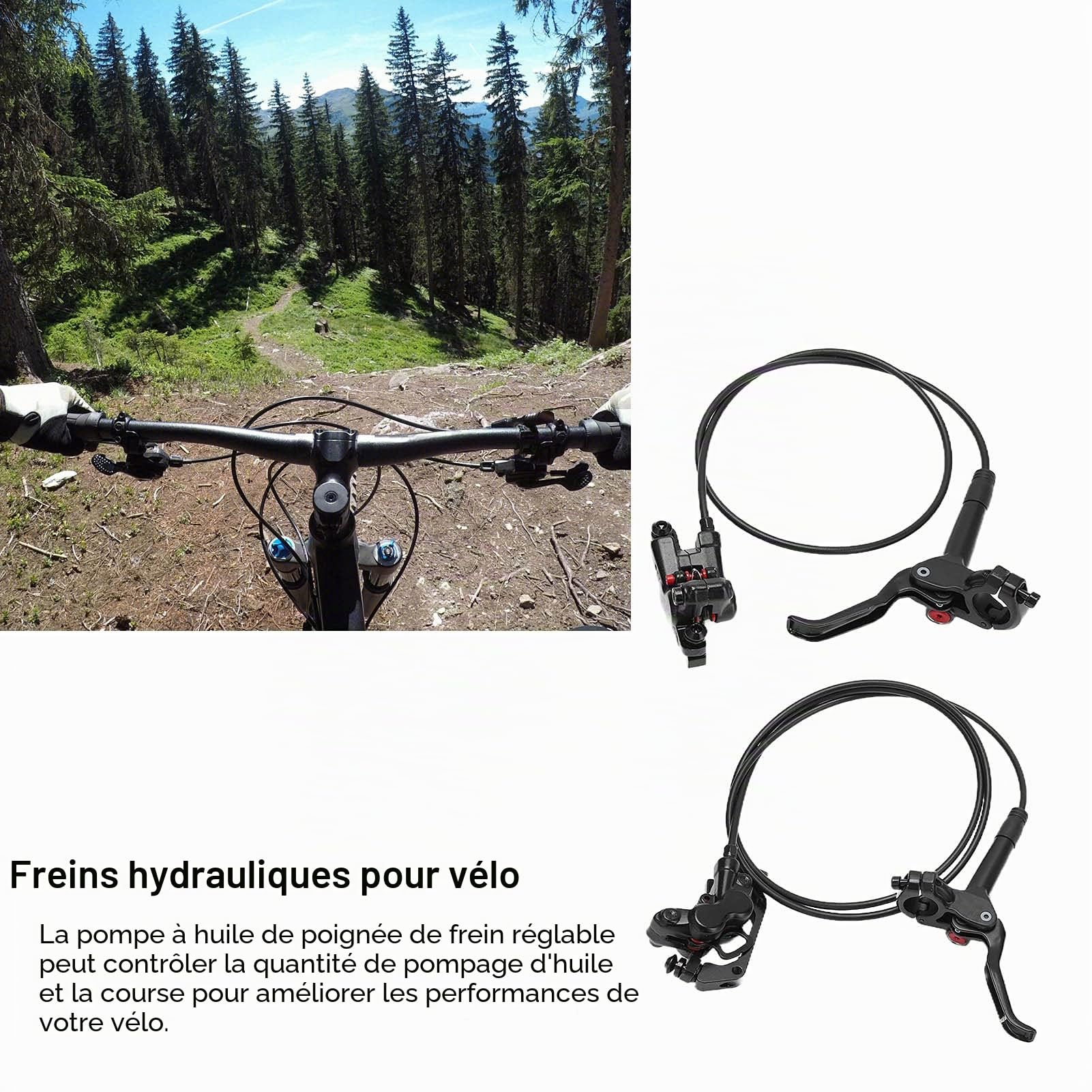Kit de Freins à Disque à Pression D'huile MEROCA M4 VTT MT420 étriers Avant Arrière 4 Pistons avec 1 Paire de Rotor de Frein à Disque 160mm