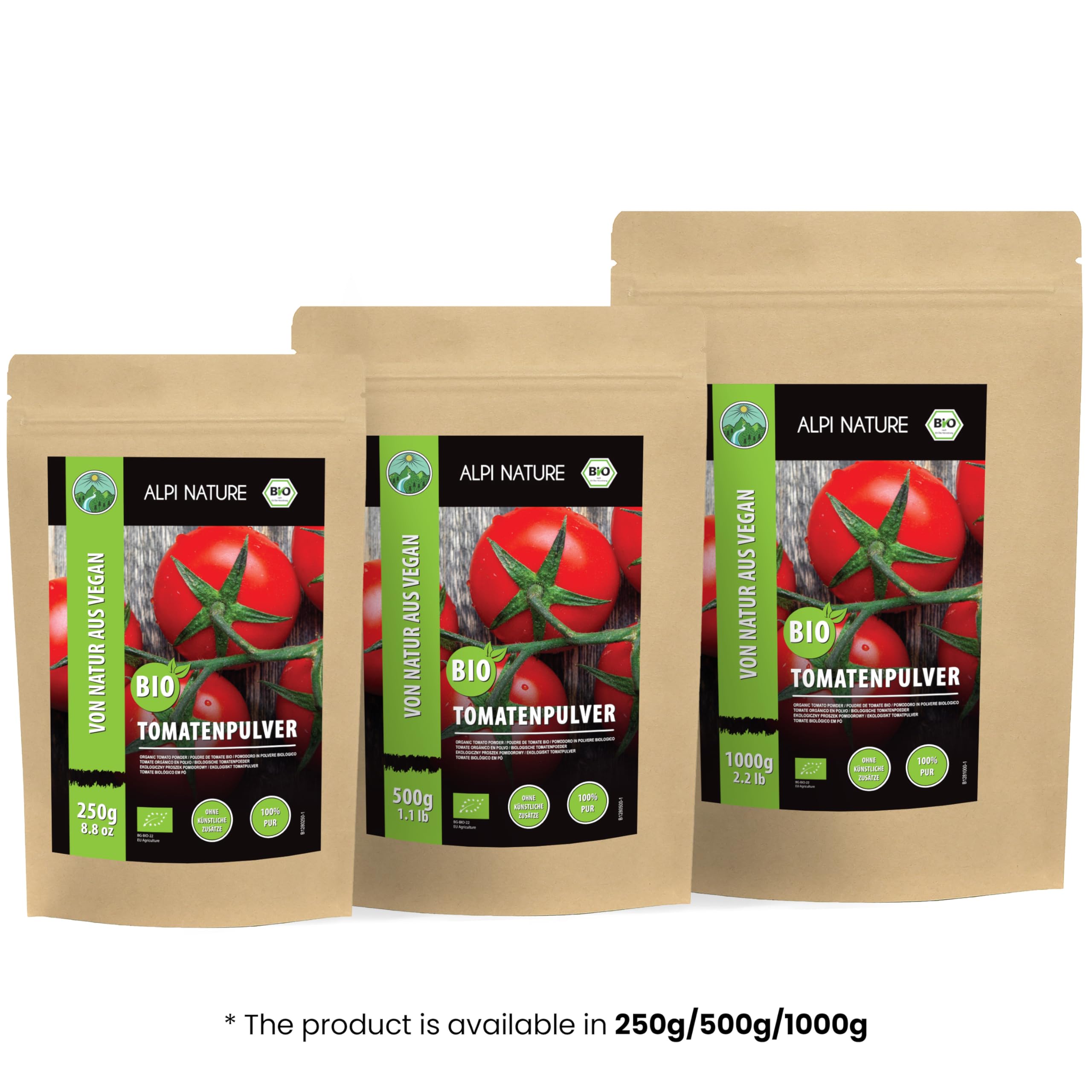 Alpi Nature Tomates BIO Séchées en Poudre 250g, Tomates Séchées et Moulues, Assaisonnement à la Tomate