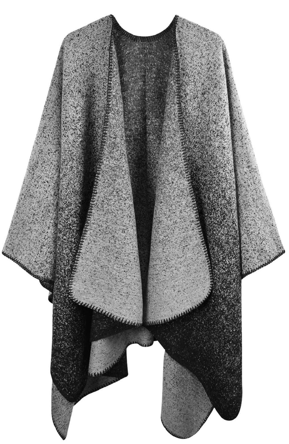 heekpek Poncho Donna Elegante per Inverno Reversibile Donna Sciarpa Oversize Poncho Fatti a Maglia Poncho Multifunzione Mantelle Scialle Vintage Scialle Coprispalle Elegant