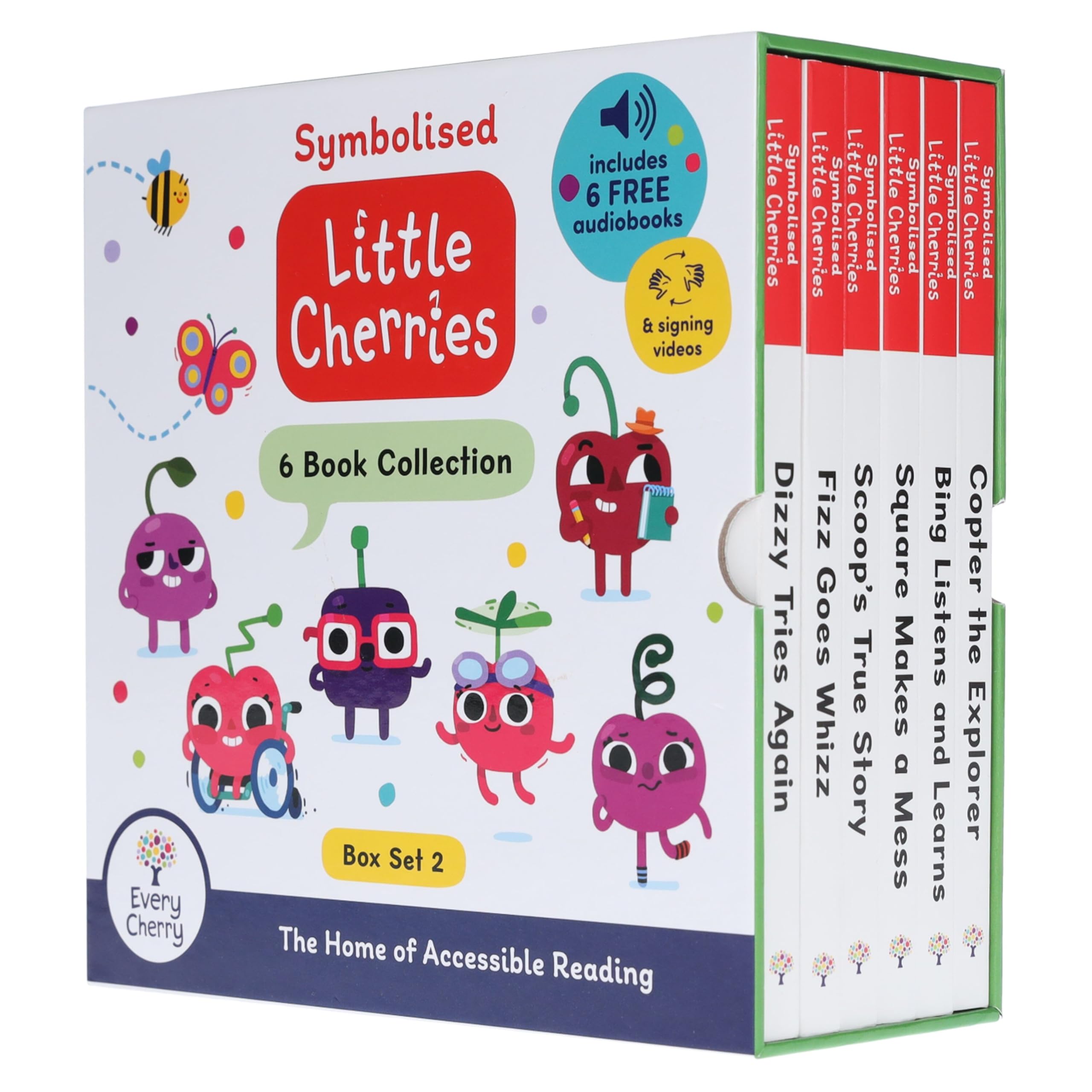 The Symbolised Little Cherries Box Set 2 SEND Children’s Collection 6 Books (Dizzy Tries Again, Fizz Goes Whizz, Scoop's True Story, Square Makes a ... Cherries: 6-Book Collection (Box Set 2))
