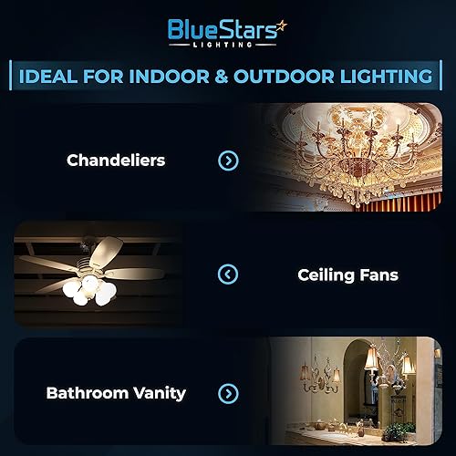 Miniatura 7 de BlueStars Paquete de 12 bombillas LED regulables de 4 W B10 E12, luz natural de 5000 K, equivalente a 40 W, base de candelabro E12 B10B11, forma de