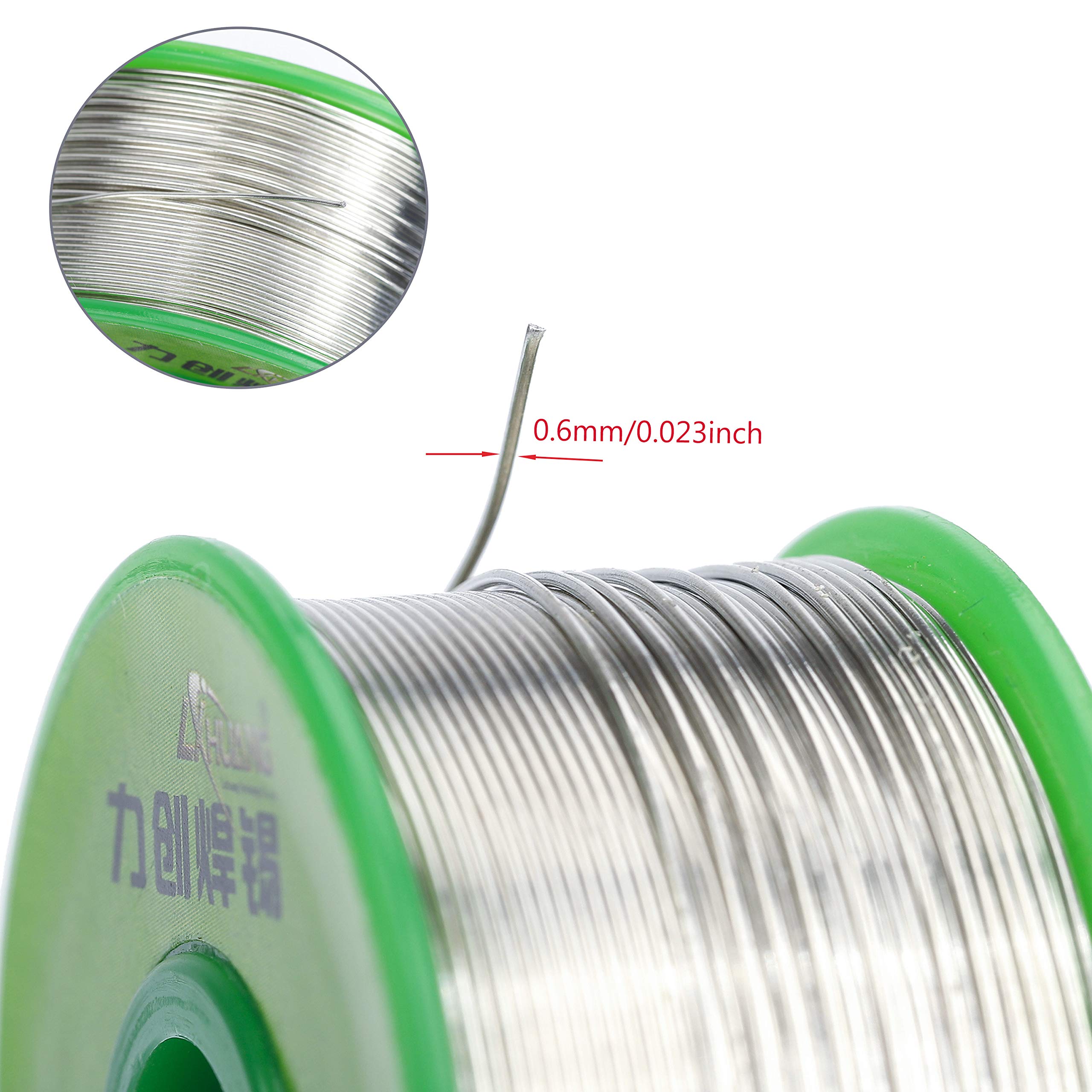 Filo per Saldatura Senza Piombo 0.6 mm Solder Wire con Nucleo Colofonia per Lavori di Saldatura Elettronica per Microsaldature Saldature Saldare 100g