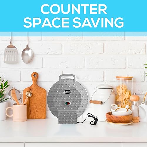 Miniatura 8 de Courant Máquina para hacer pizzas de 12 pulgadas, platos antiadherentes con mango frío al tacto y máquina de calzone, horno eléctrico de encimera