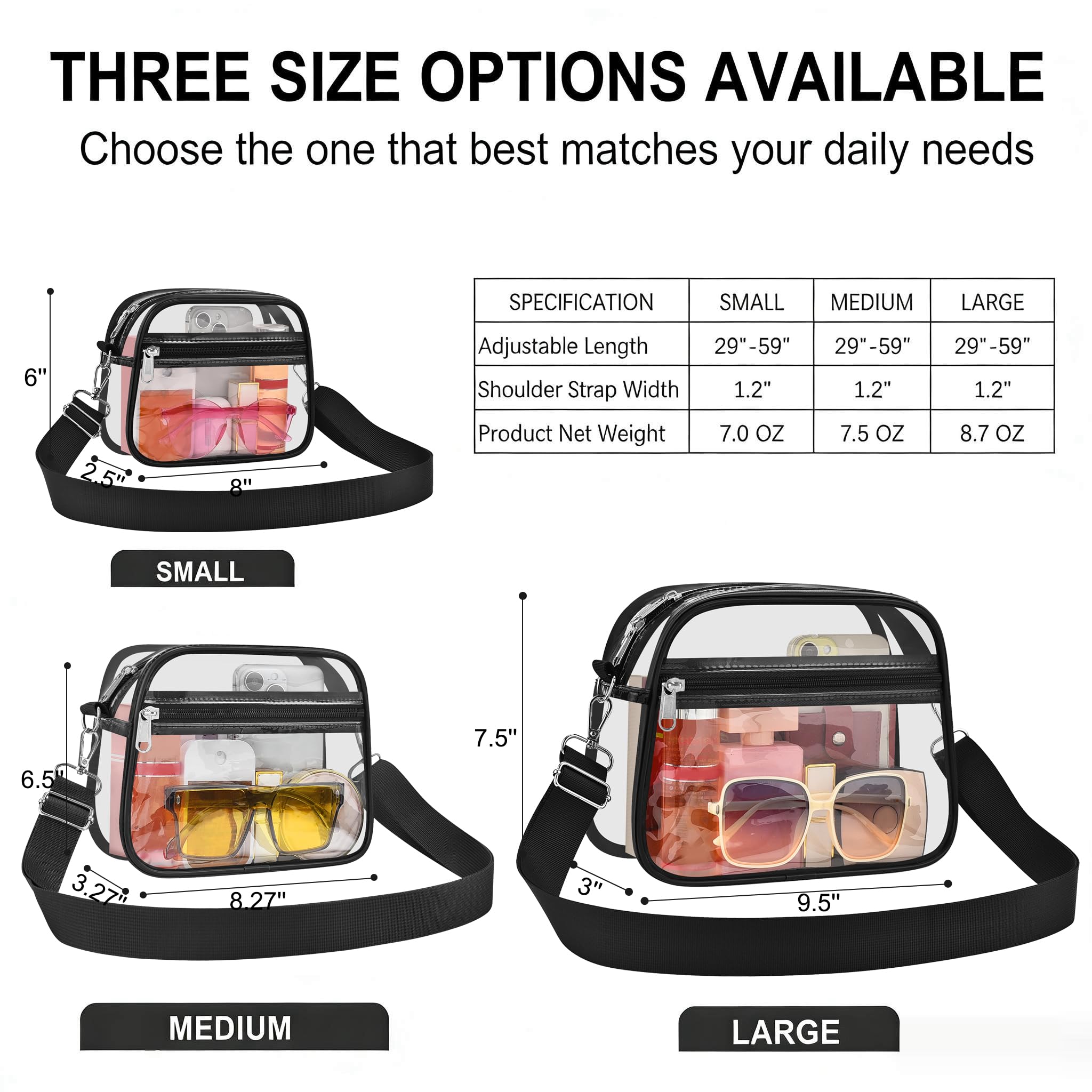 Clear Bag for Stadium Events Clear Sports Fan Handbags Purses with Adjustbale Strap for Concerts Festivals Game Day - 2