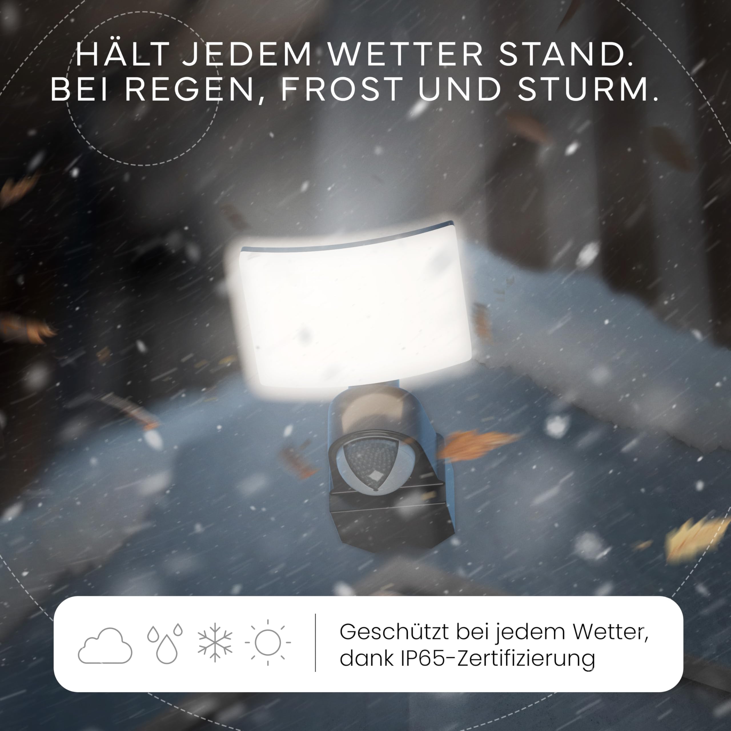 MATO Lumax LED Strahler mit Bewegungsmelder Außen - 30W Wand Außenleuchte inkl. Eck-Adapter - 3000K warmweiß, IP65 - Aussenlampe, Außenstrahler, Wandstrahler, Wandleuchte