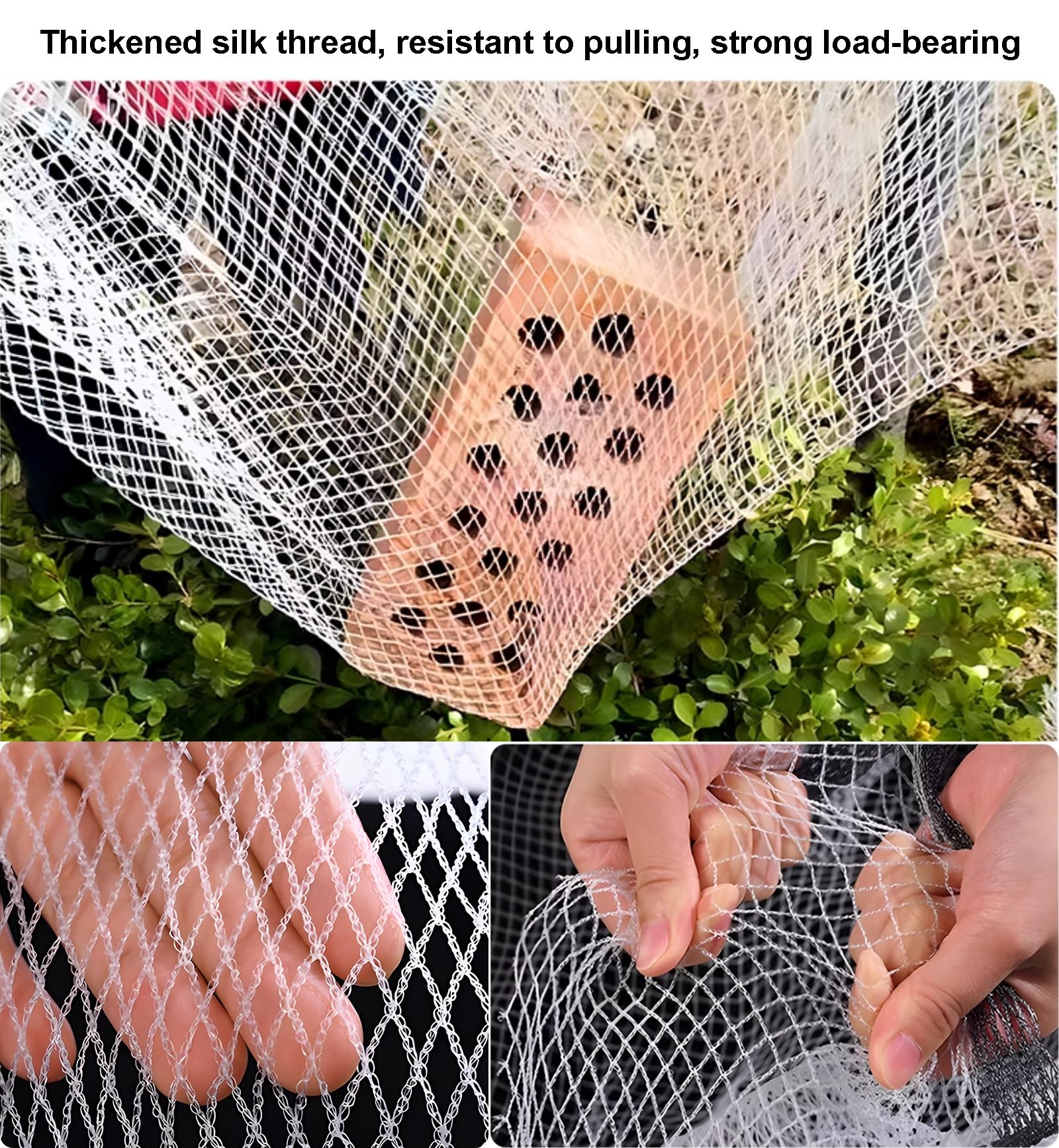 Rete Antigrandine Alta Portata Fili Rinforzati, Resistente allo Strappo Raggi UV Telo Antigrandine, Maglia da 5 mm Rete Anti Uccelli per Frutta e Verdura, Giardini, Piante, Anti-Uccelli(1 x 50m)