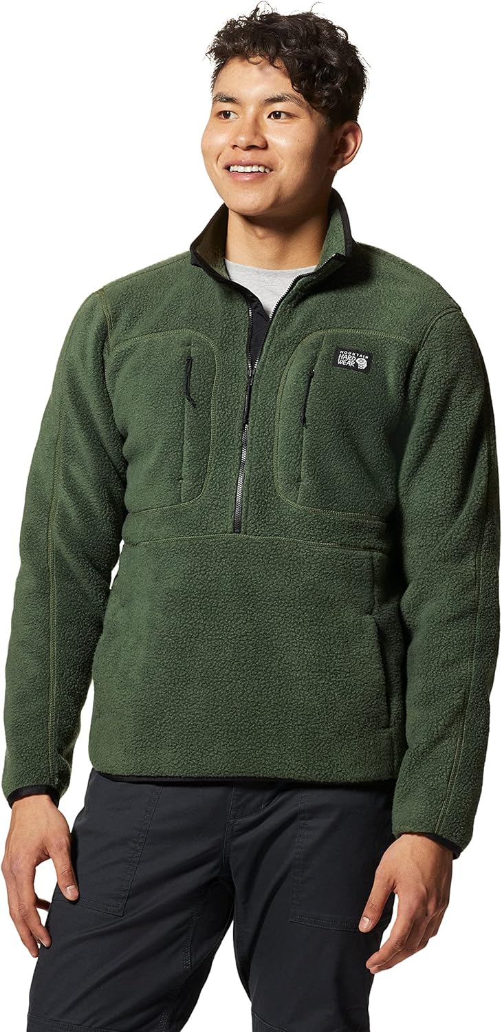 Mountain Hardwear Men's Standard HiCamp Fleece Pullover, Surplus Green, Small