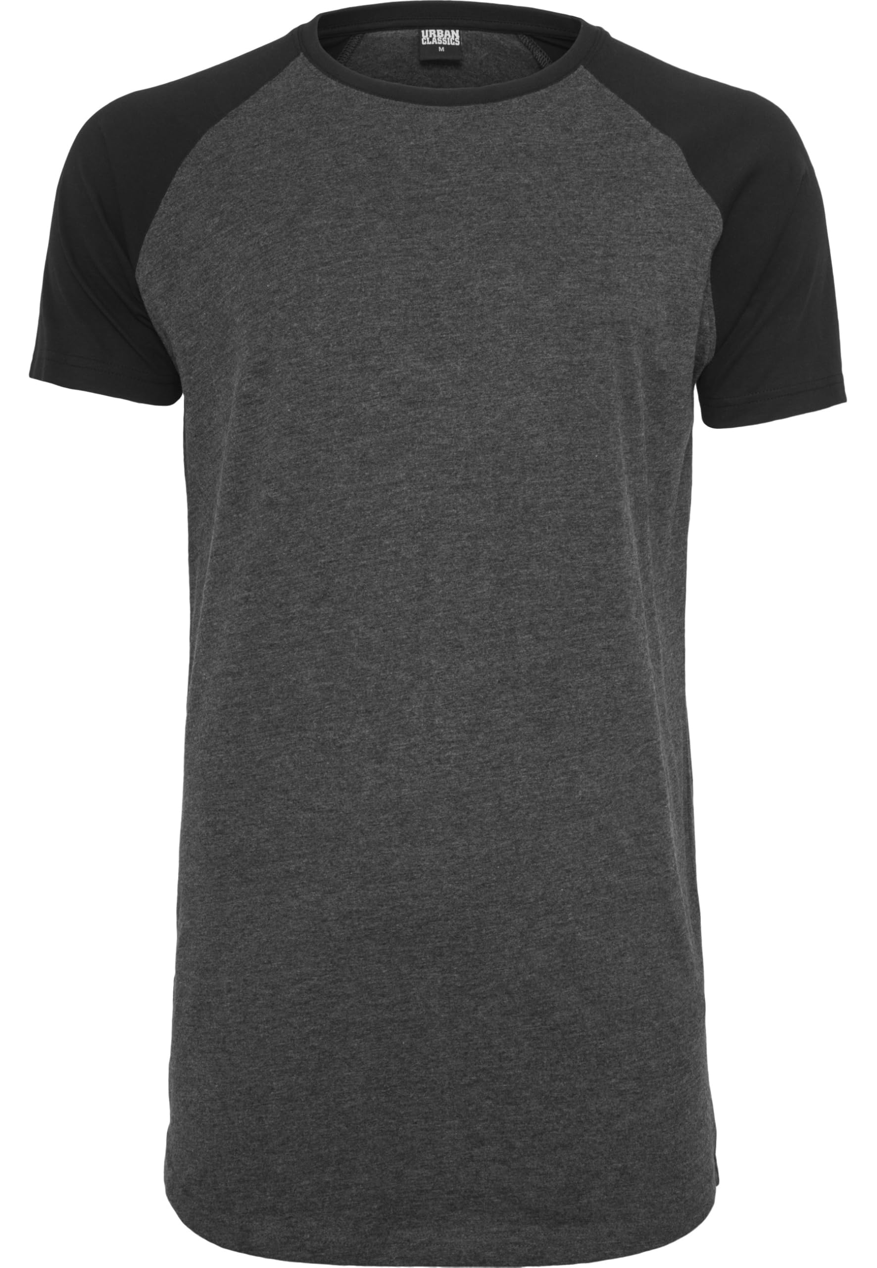 Urban Classics - Shaped Raglan Long Tee (Charcoal-Black) - Charcoal-Black, Large