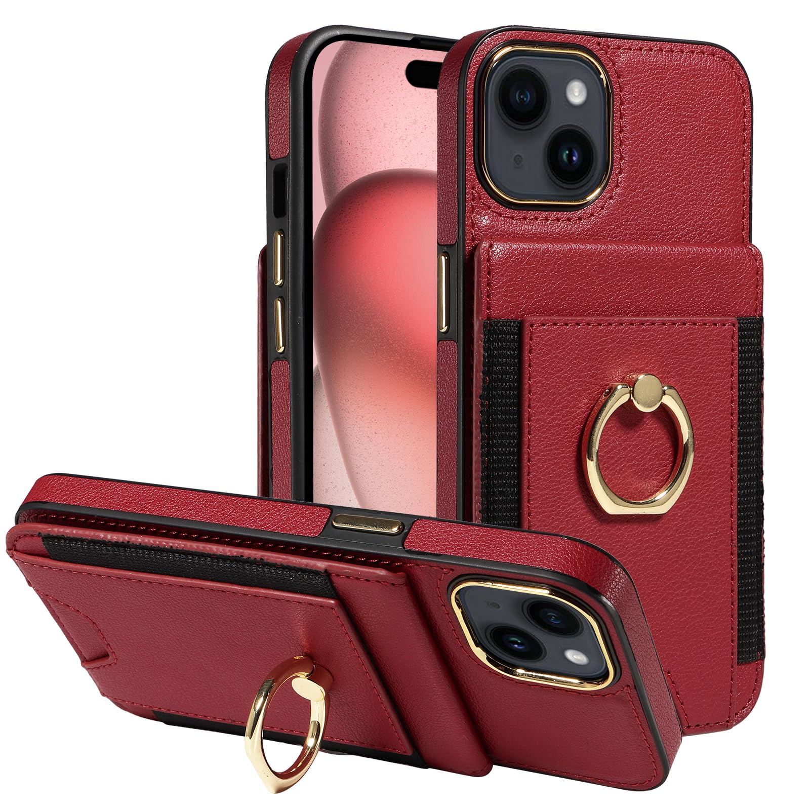 Amazon.com: S. Tedazo for iPhone 15 Wallet Case with Credit Card