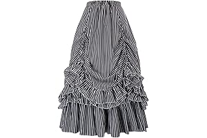 Women's Vintage Striped Gothic Victorian Renaissance Skirt