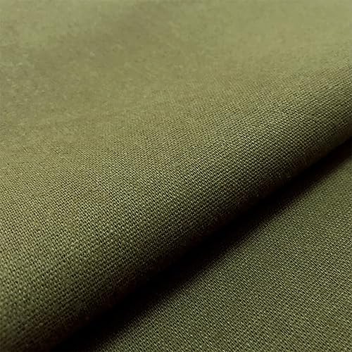 Linen Embroidery Fabric, Quilting Fabric Cloth Garments Crafts Accessories Square Embroidery Cloth, 20 by 62-Inch(Olive Green)