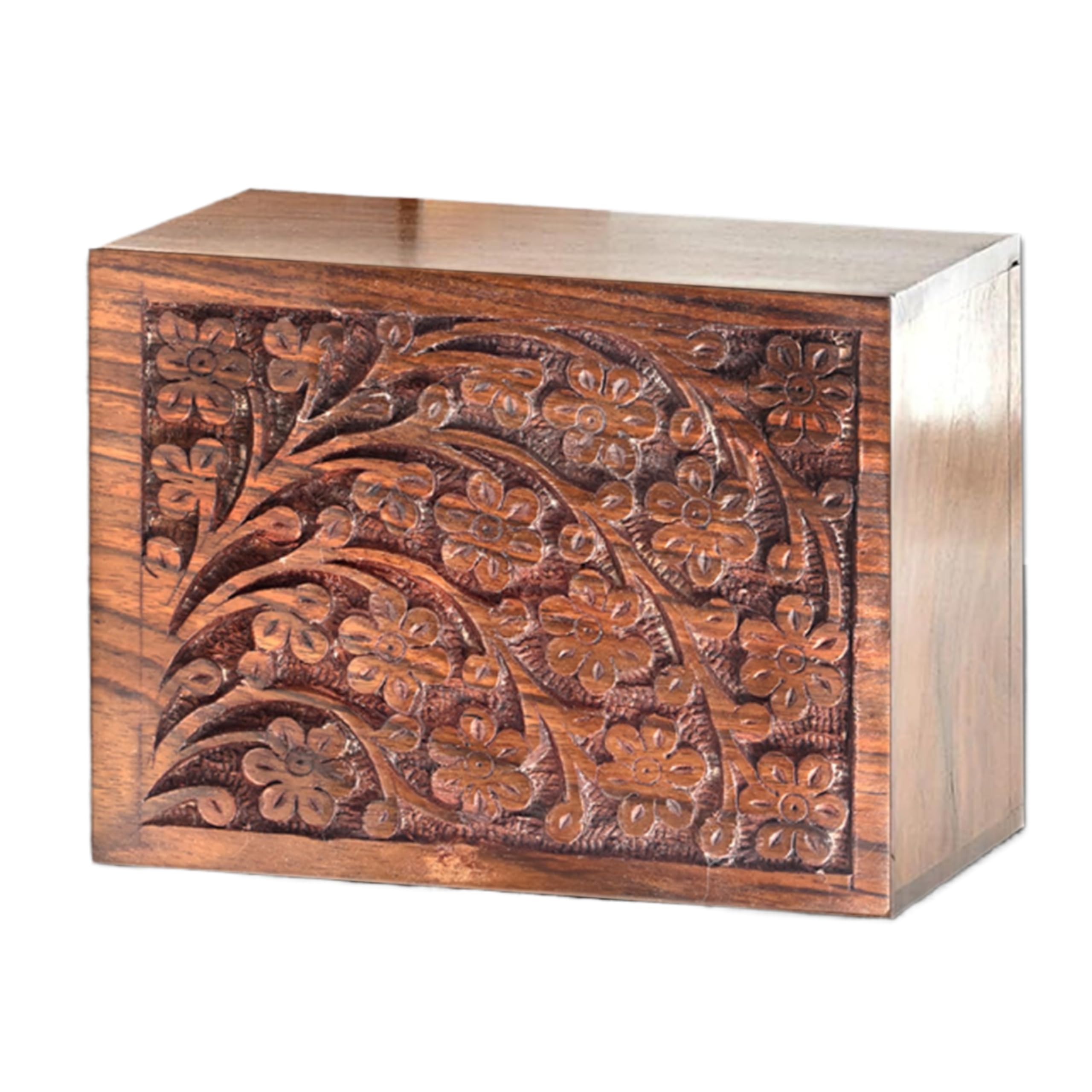 SOULURNS Tree of Life Wooden Cremation Urn for Human Ashes – Rosewood Memorial Funeral Urn for Adults Fits 80 lbs