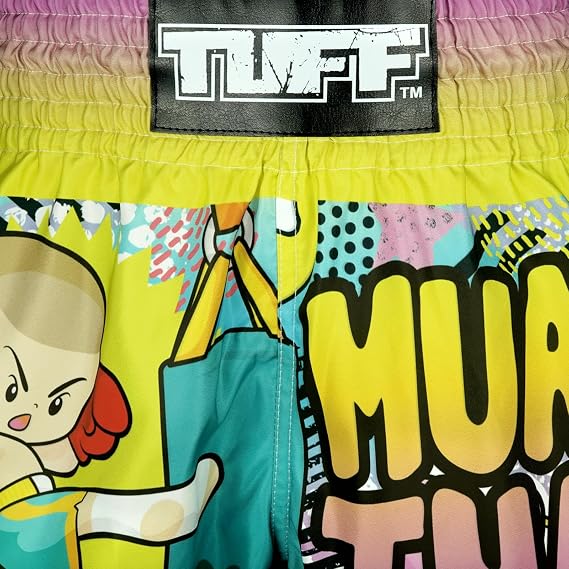 Tuff Sport Muay Thai Boxing Shorts Retro Style Classic Slim Cut MMA Kickboxing Workout Set Training