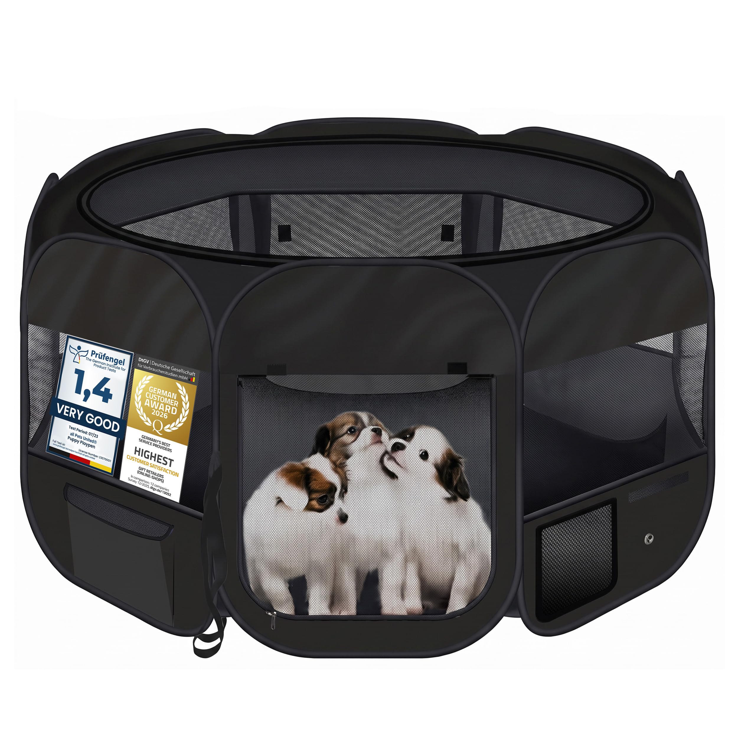 All Pets United® Parc pour Chiots & Chats, 120x120x65 cm, Pop-Up