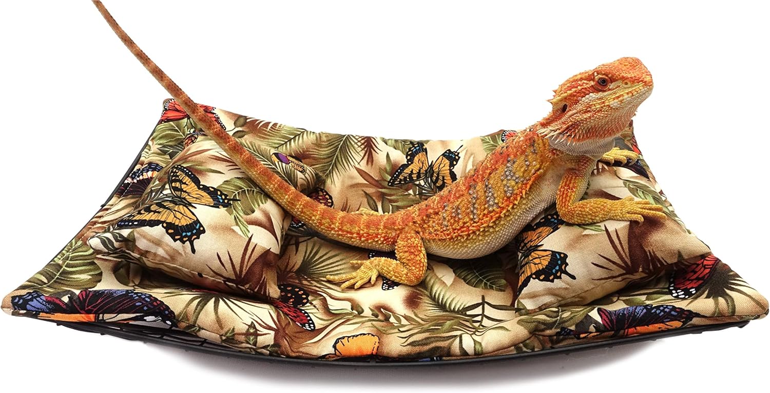 Chaise Lounge for Bearded Dragons, Butterflies and Leaves Fabric
