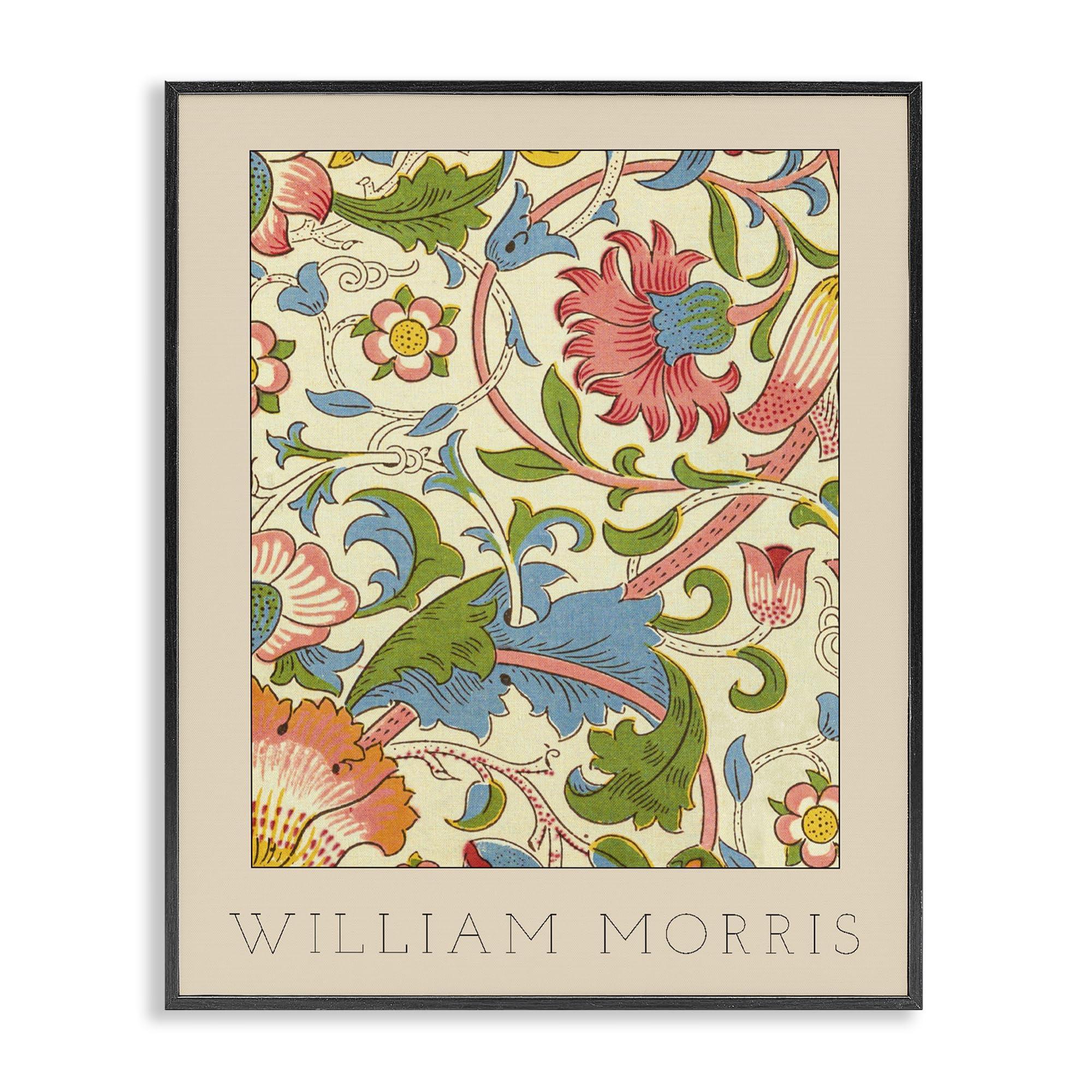 Stupell Industries 'Stylish Boho Classic Flowers', Framed Giclee Art, Black, 16 x 20 Inches, Easy to Hang and Sturdy, Made in USA, by Lil' Rue