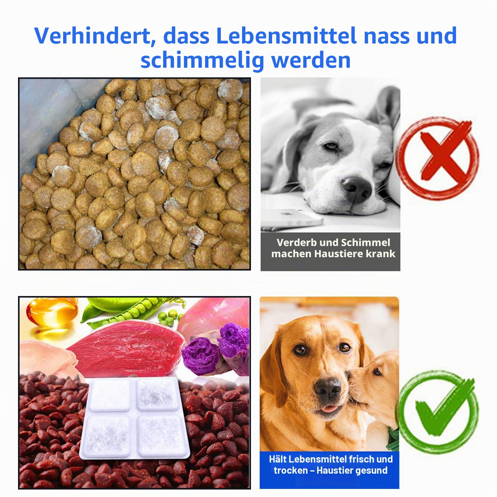 Trockenbeutel für Tierfutter, kompatibel mit Petlibro Futterautomaten für Katzen und Hunde, trockenmittel hält Tierfutter trocken und frisch (1, 16-Pack)